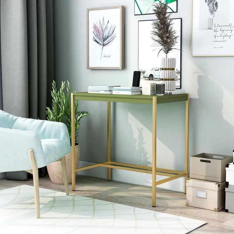 Bureau d'ordinateur moderne en acier de 30 pouces avec ports USB