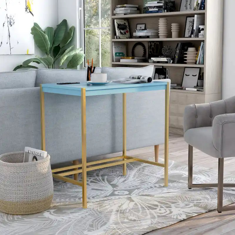 Bureau d'ordinateur moderne en acier de 30 pouces avec ports USB