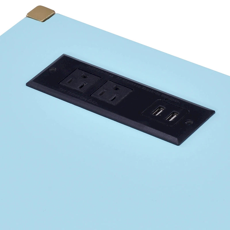 Bureau d'ordinateur moderne en acier de 30 pouces avec ports USB