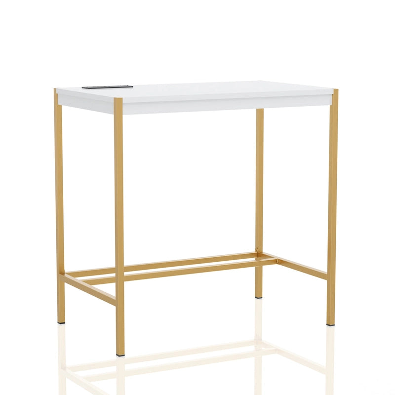 Bureau d'ordinateur moderne en acier de 30 pouces avec ports USB