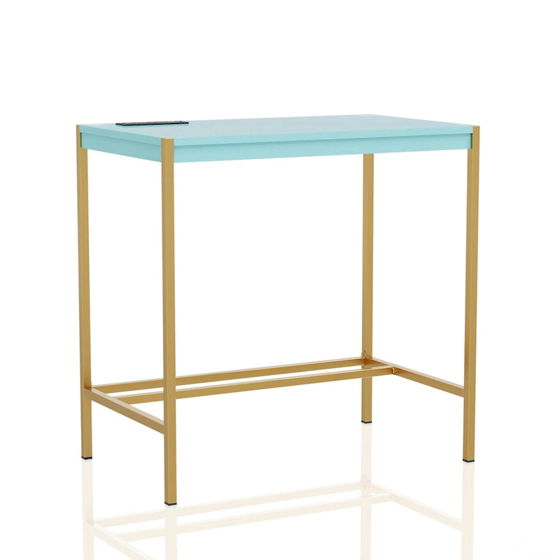 Bureau d'ordinateur moderne en acier de 30 pouces avec ports USB