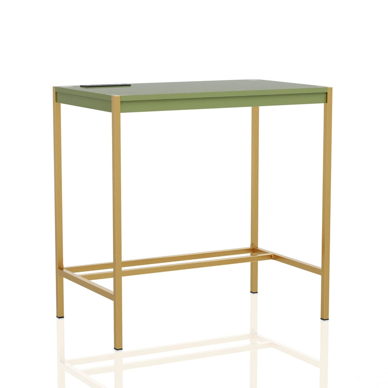 Bureau d'ordinateur moderne en acier de 30 pouces avec ports USB