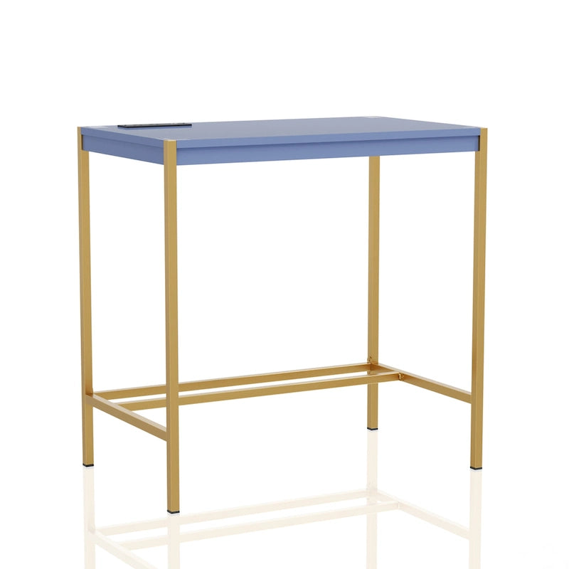 Bureau d'ordinateur moderne en acier de 30 pouces avec ports USB