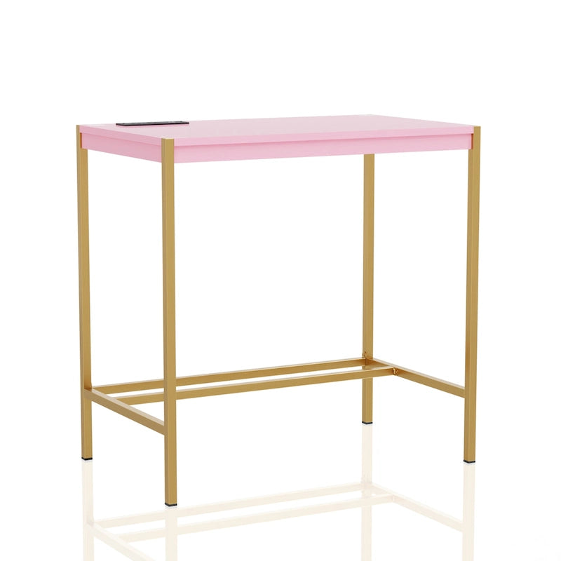 Bureau d'ordinateur moderne en acier de 30 pouces avec ports USB