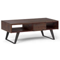 Table basse rectangulaire moderne en bois massif et métal