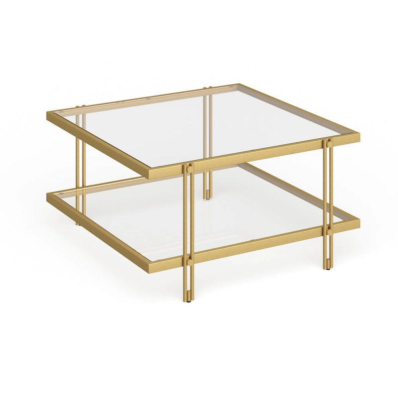 Table basse moderne en acier et verre