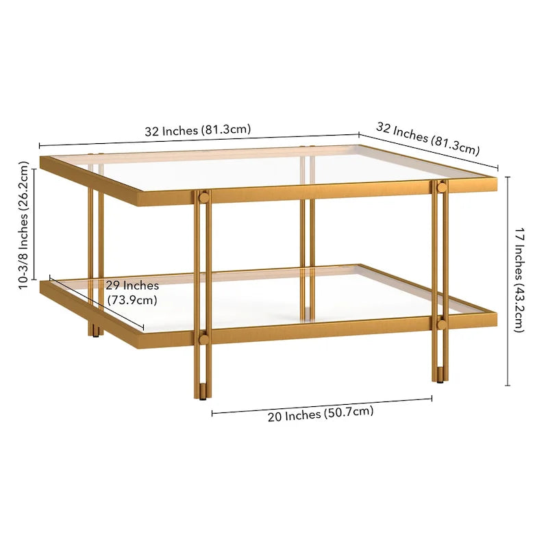Table basse moderne en acier et verre