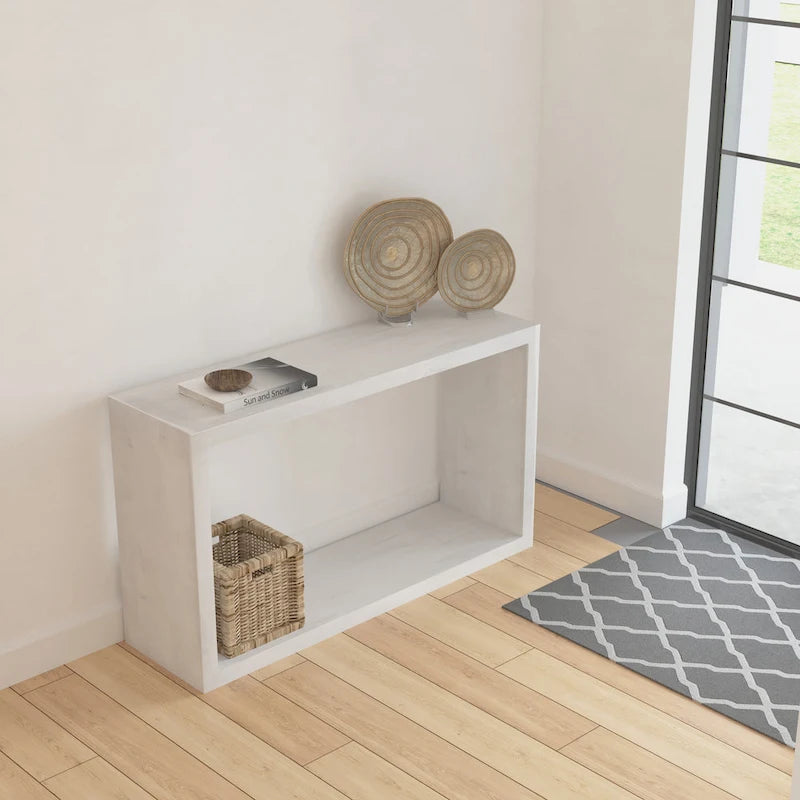 Console en manguier de 52 pouces, avec casier ouvert et 1 étagère