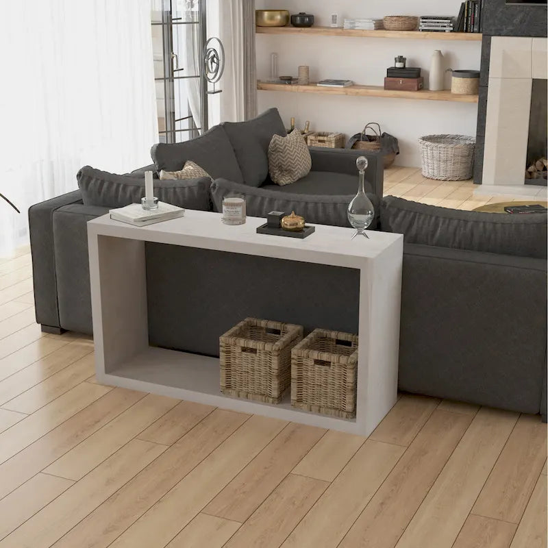 Console en manguier de 52 pouces, avec casier ouvert et 1 étagère