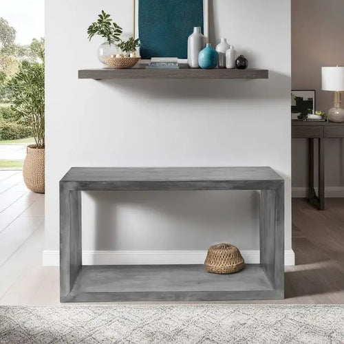 Console en manguier de 52 pouces, avec casier ouvert et 1 étagère