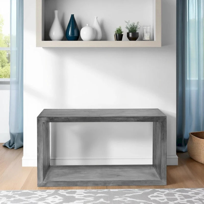 Console en manguier de 52 pouces, avec casier ouvert et 1 étagère