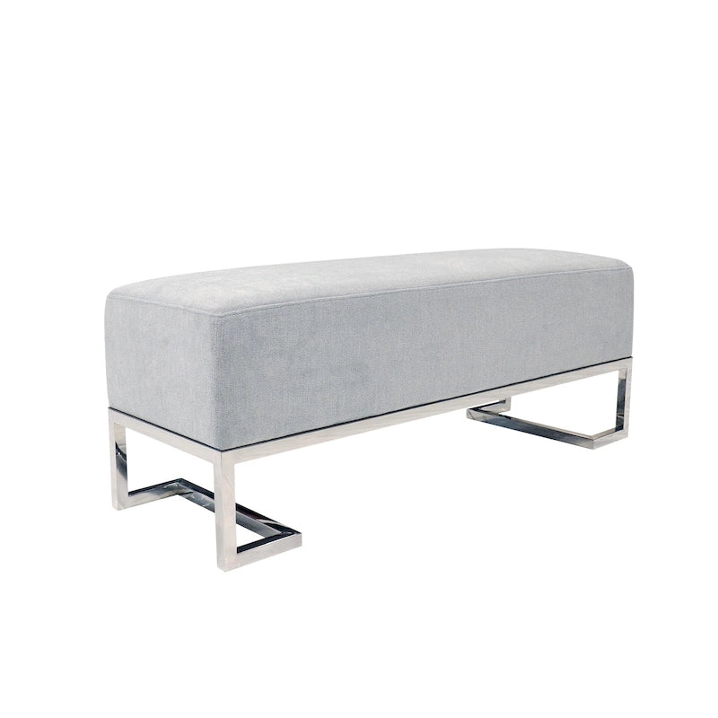 Banc rembourré en acier inoxydable