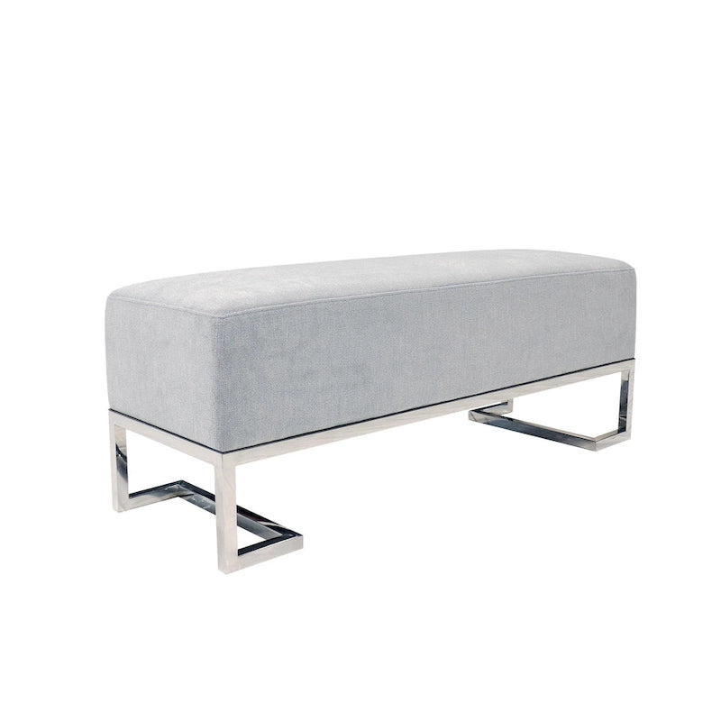 Banc rembourré en acier inoxydable