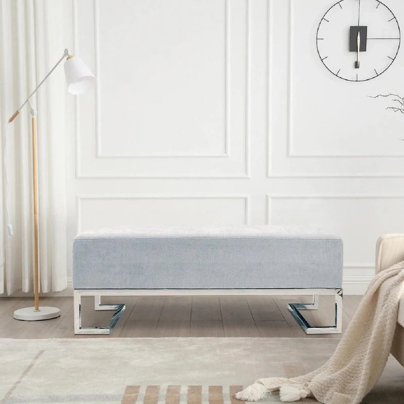 Banc rembourré en acier inoxydable