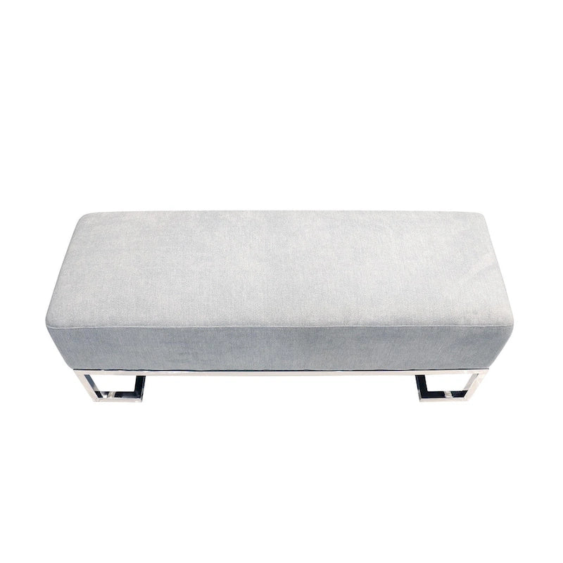 Banc rembourré en acier inoxydable