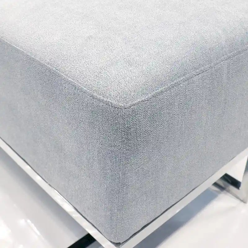 Banc rembourré en acier inoxydable