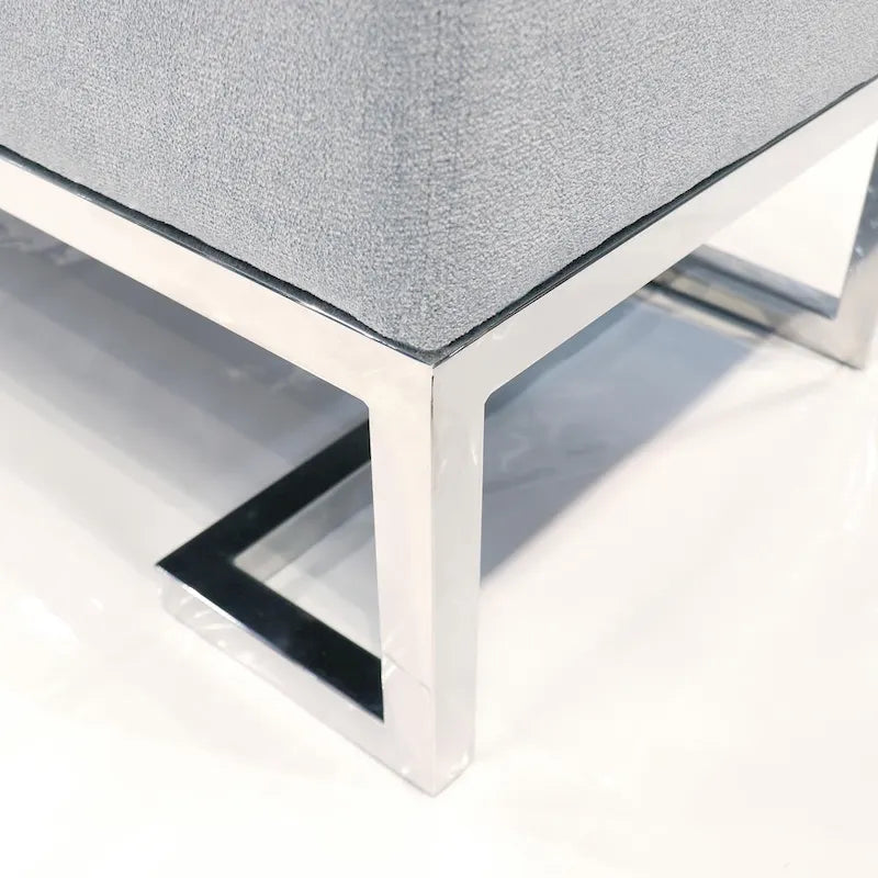 Banc rembourré en acier inoxydable