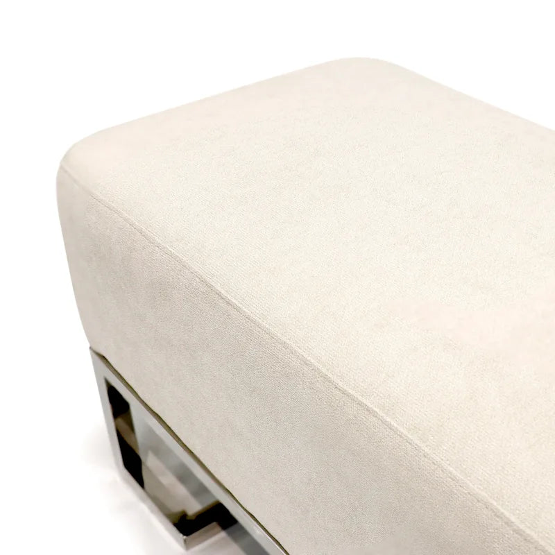 Banc rembourré en acier inoxydable