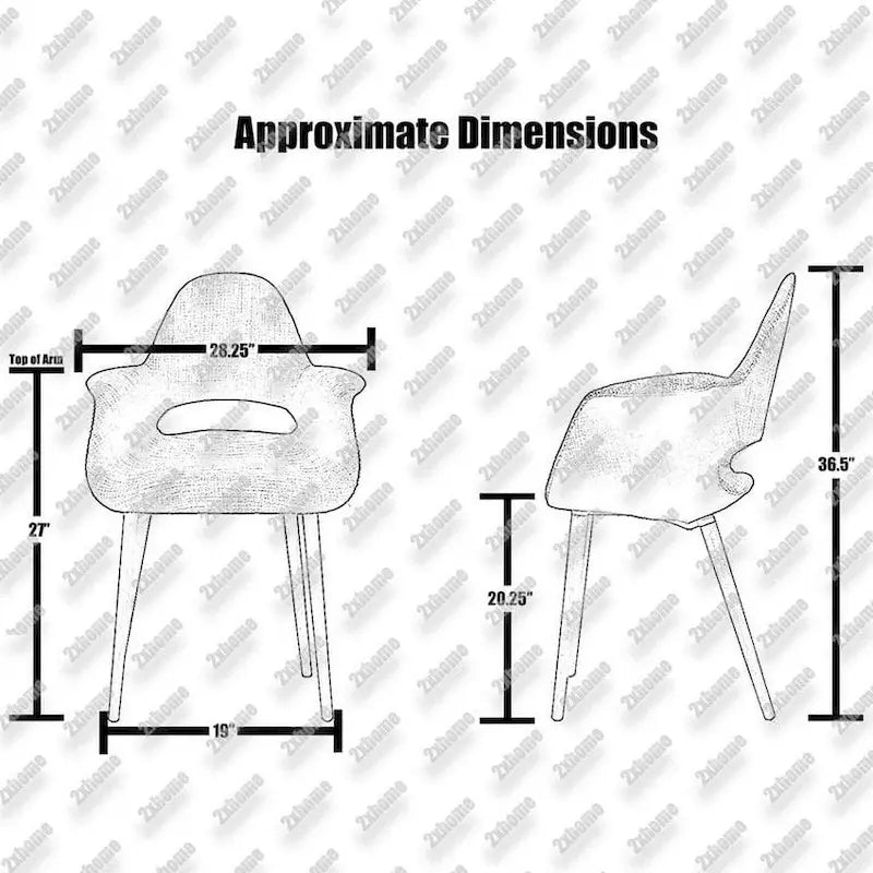 Lot de 2 fauteuils modernes rembourrés en tissu bio avec pieds en bois de noyer foncé pour salle à manger, bureau ou fauteuil d'appoint