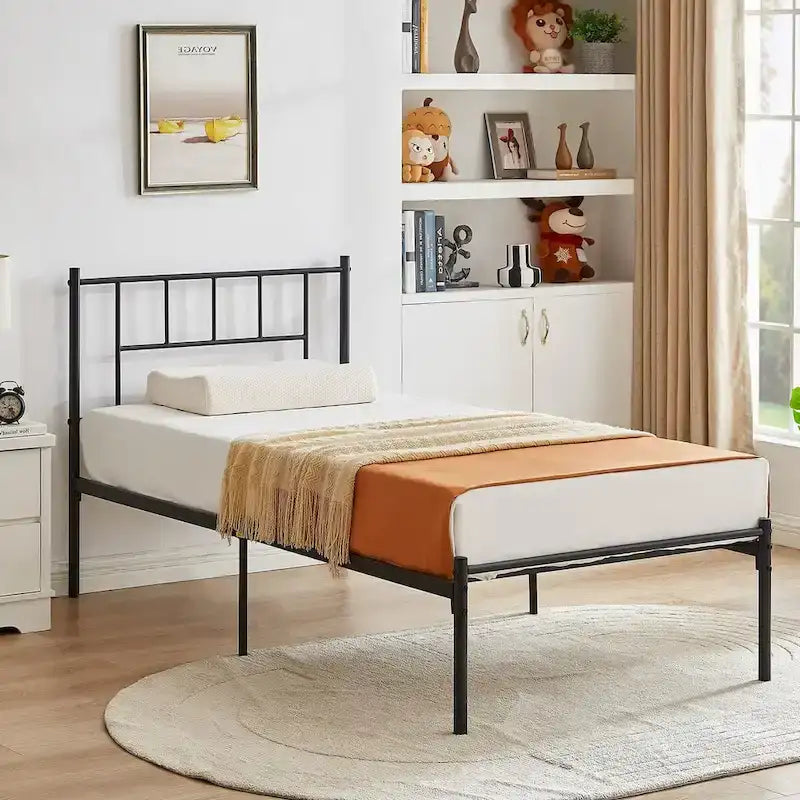 Cadre de lit 3 pièces avec tête de lit en bois et ensemble de 2 tables de chevet modernes