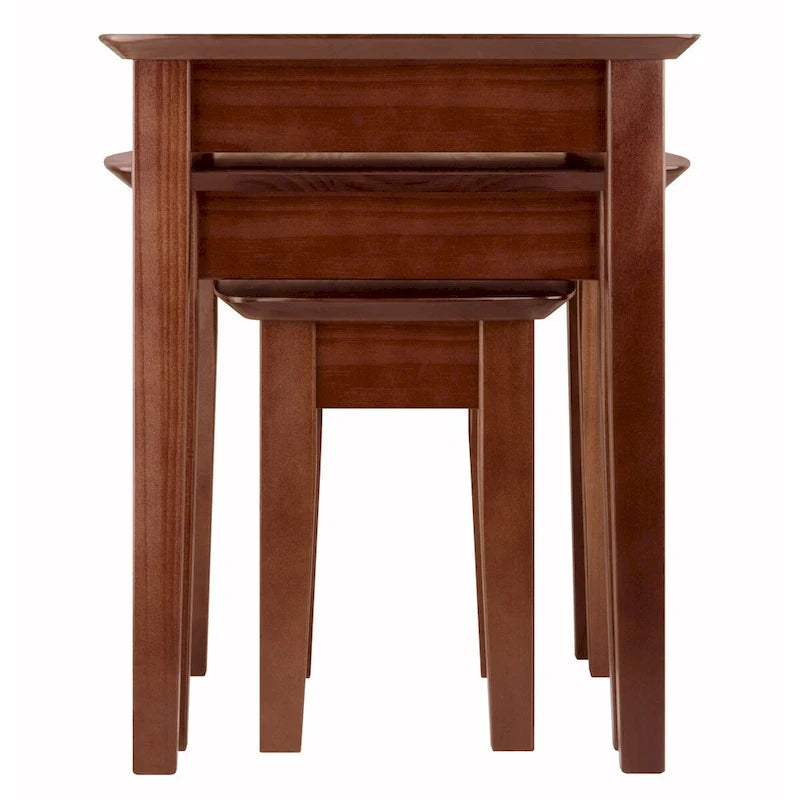 Ensemble de 3 tables gigognes, Noyer - 26,8 x 18,7 x 21,9