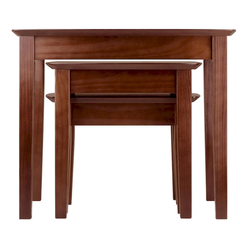 Ensemble de 3 tables gigognes, Noyer - 26,8 x 18,7 x 21,9