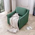 Fauteuil pivotant moderne en velours et lin