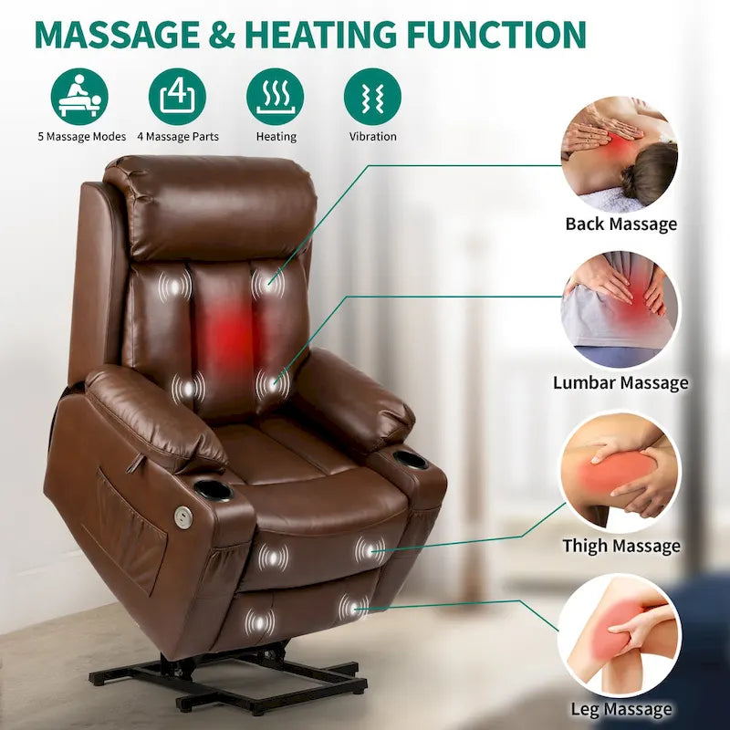 Fauteuil inclinable de massage en similicuir