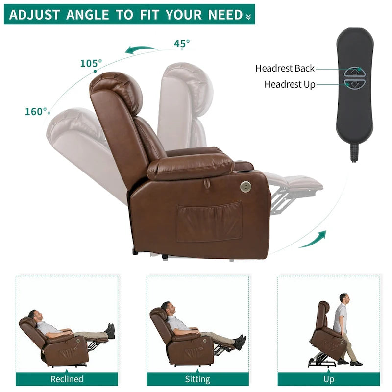 Fauteuil inclinable de massage en similicuir