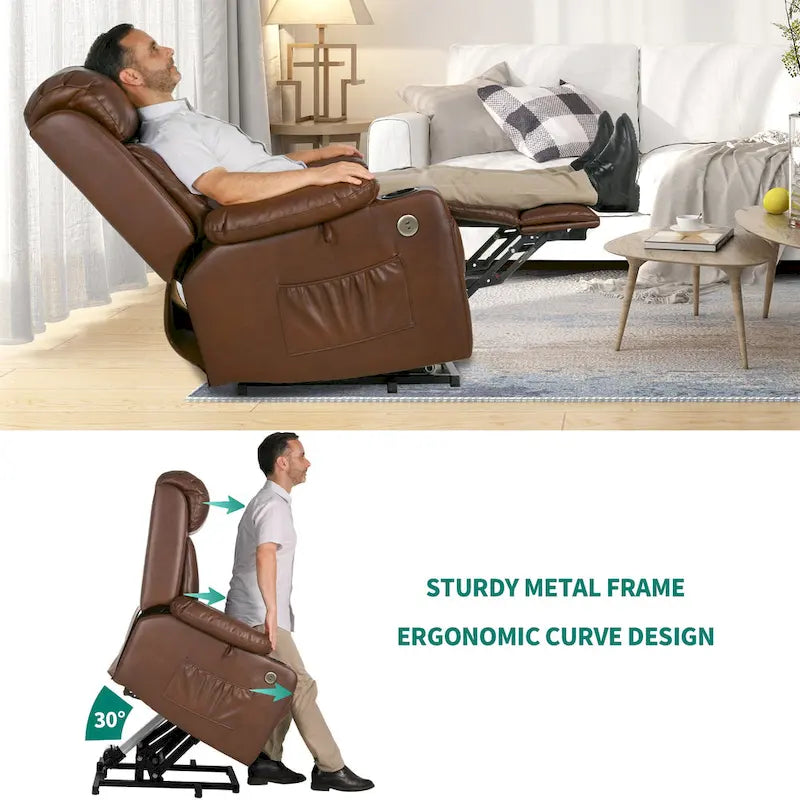 Fauteuil inclinable de massage en similicuir