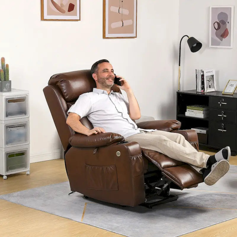 Fauteuil inclinable de massage en similicuir