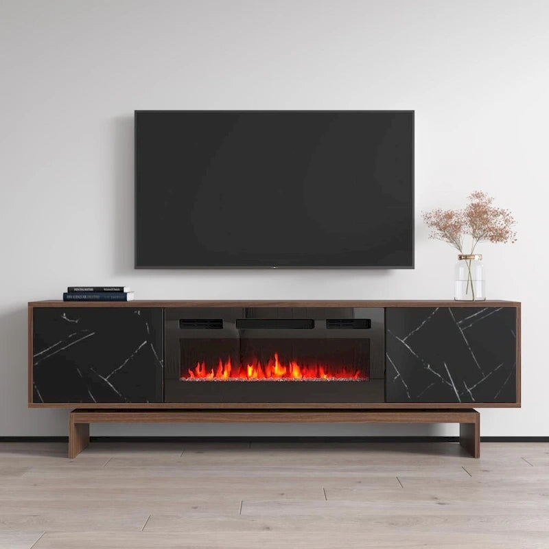 Meuble TV avec cheminée