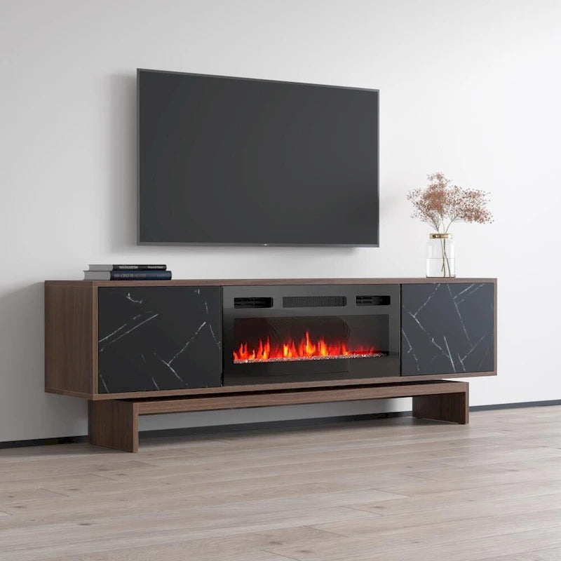 Meuble TV avec cheminée