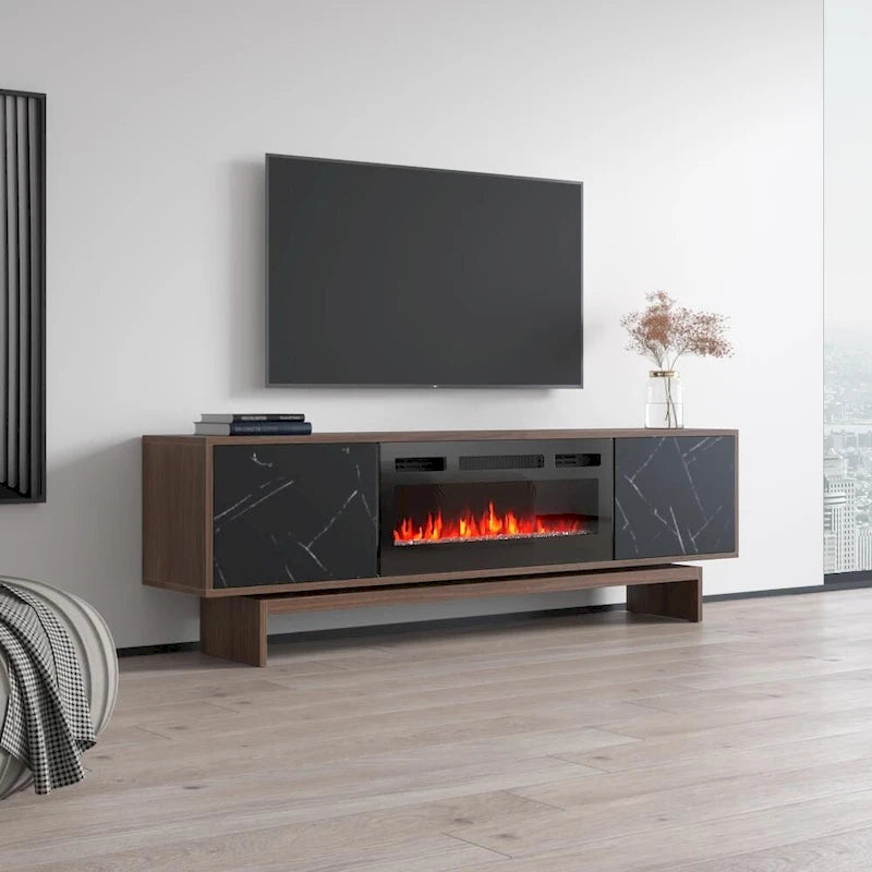 Meuble TV avec cheminée