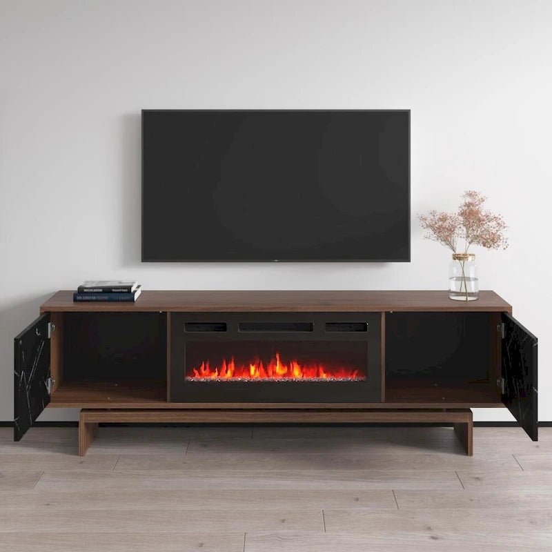 Meuble TV avec cheminée