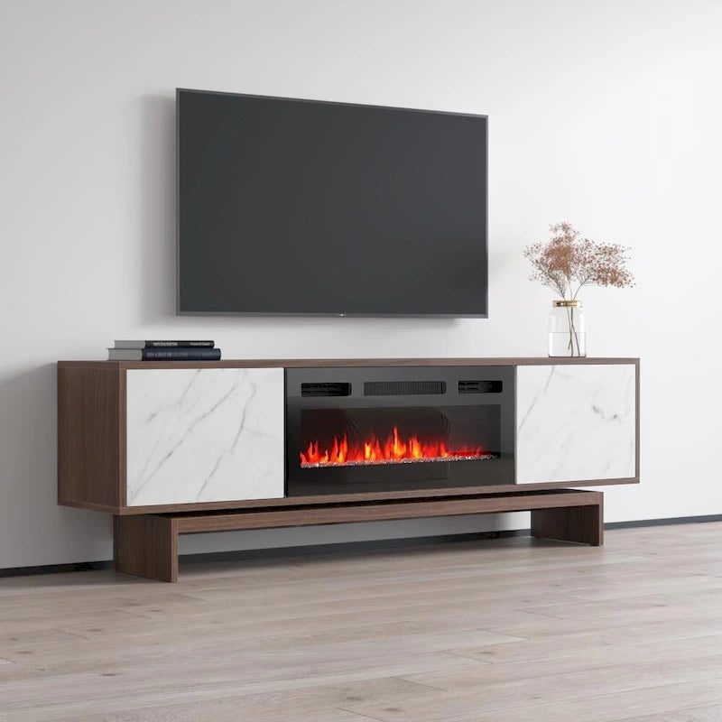 Meuble TV avec cheminée