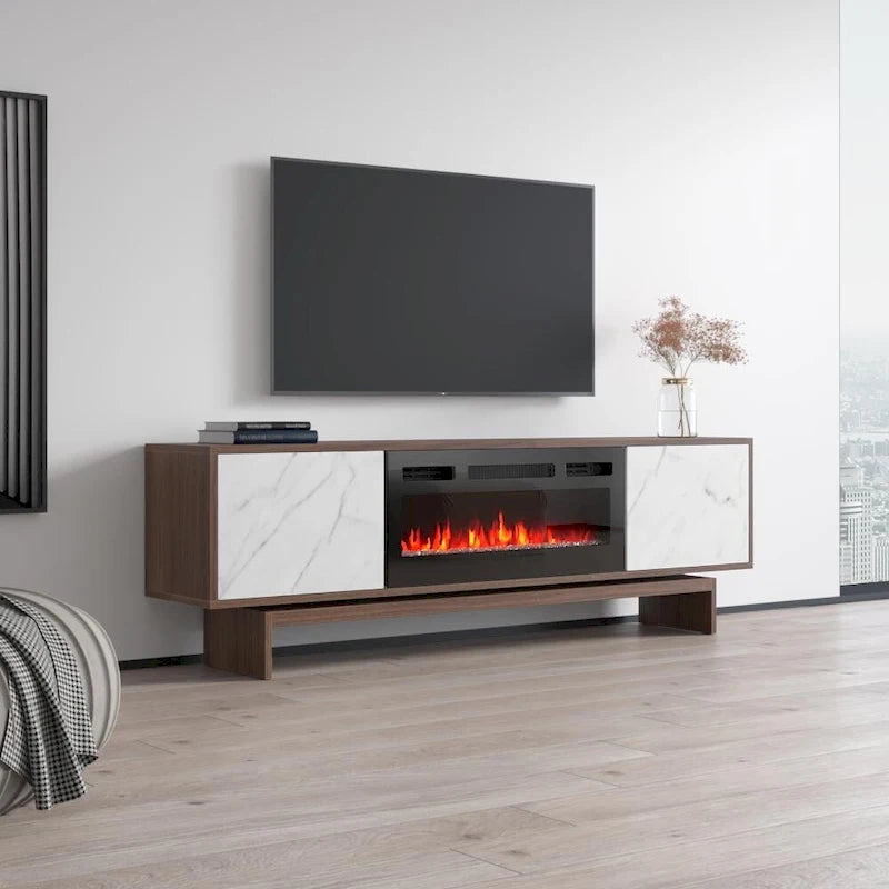 Meuble TV avec cheminée