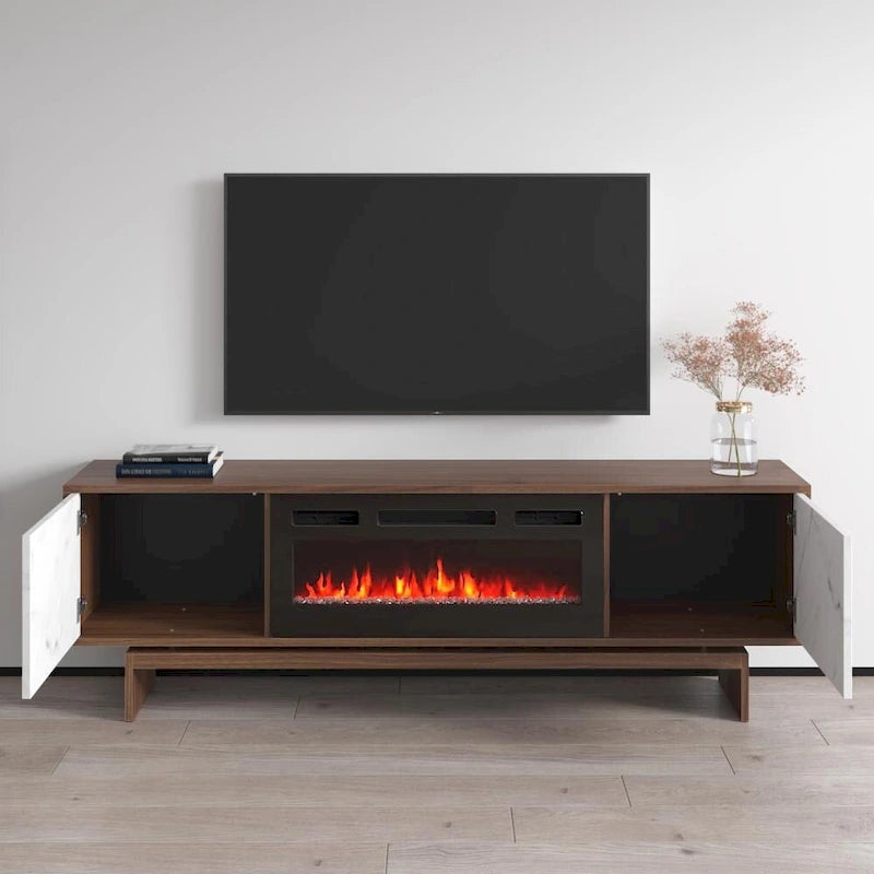 Meuble TV avec cheminée