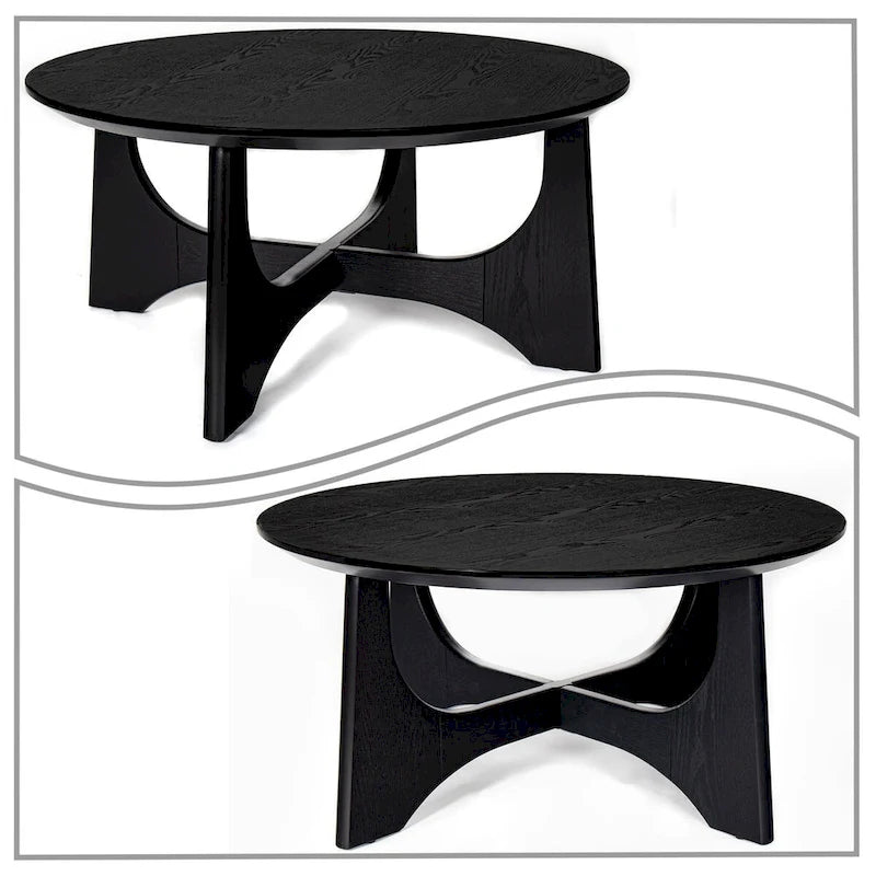 Table basse ronde en bois de style moderne et élégant