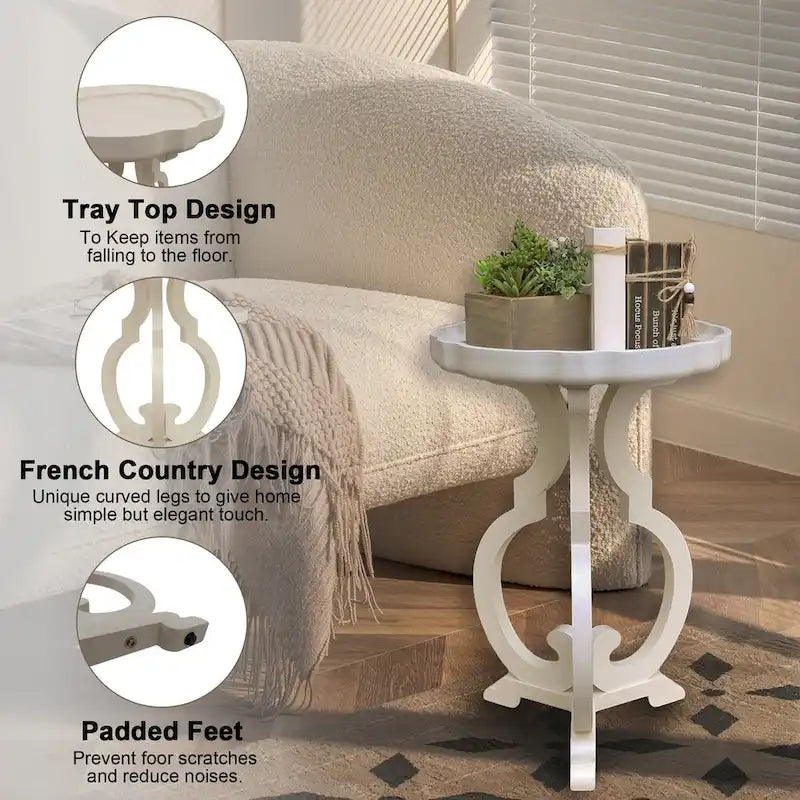 Table d'appoint en bois de style campagnard français