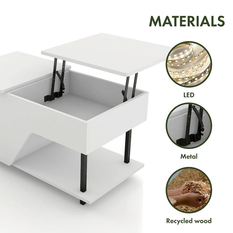 Table basse relevable moderne de 37 pouces