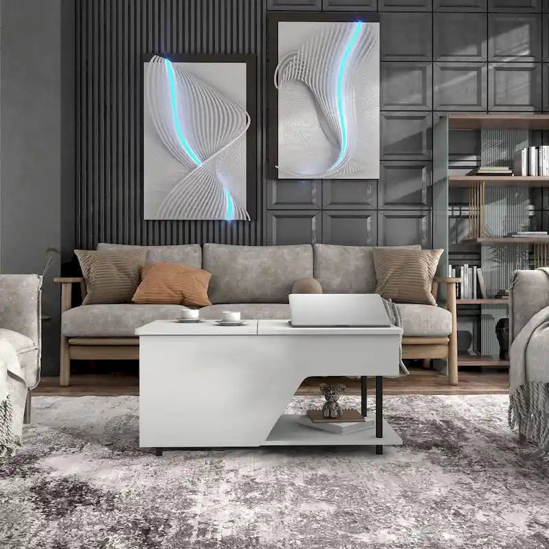 Table basse relevable moderne de 37 pouces