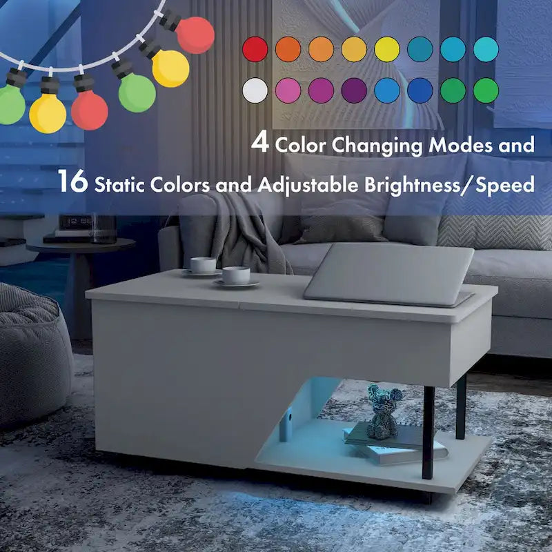 Table basse relevable moderne de 37 pouces