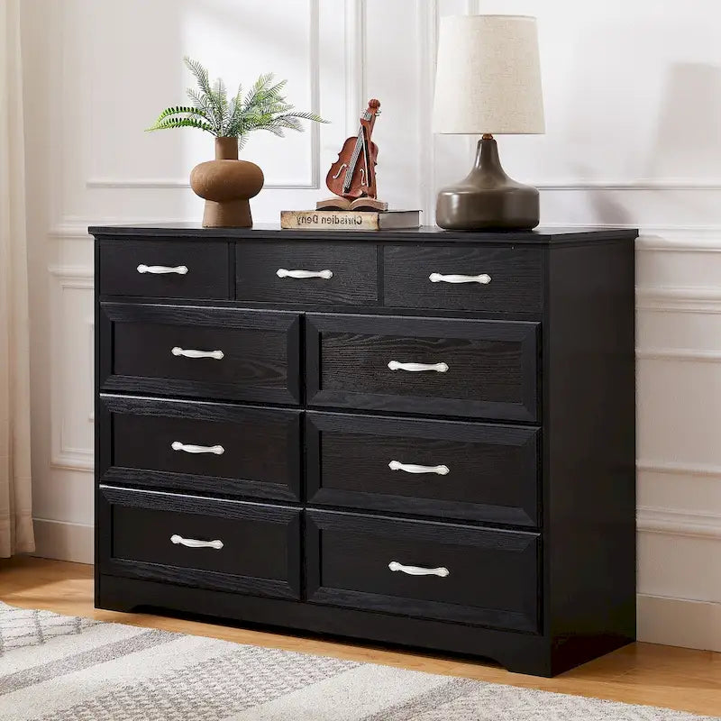 Commode longue à 9 tiroirs pour la chambre à coucher