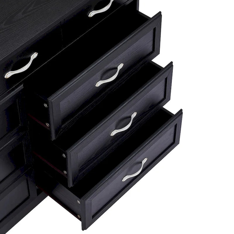 Commode longue à 9 tiroirs pour la chambre à coucher