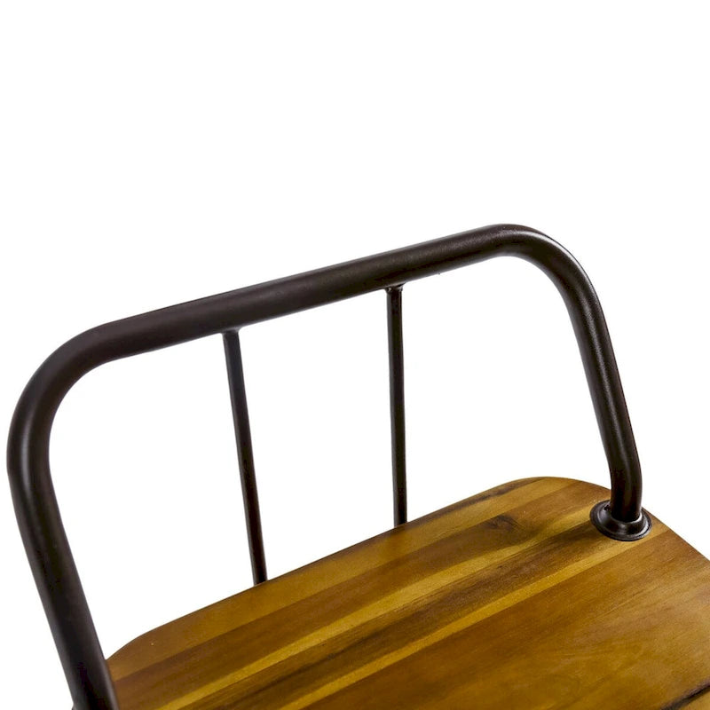Tabouret de terrasse moderne en bois et métal Oaks Aura de 30 pouces