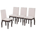 Lot de 4 chaises de salle à manger en bois expresso avec revêtement rembourré