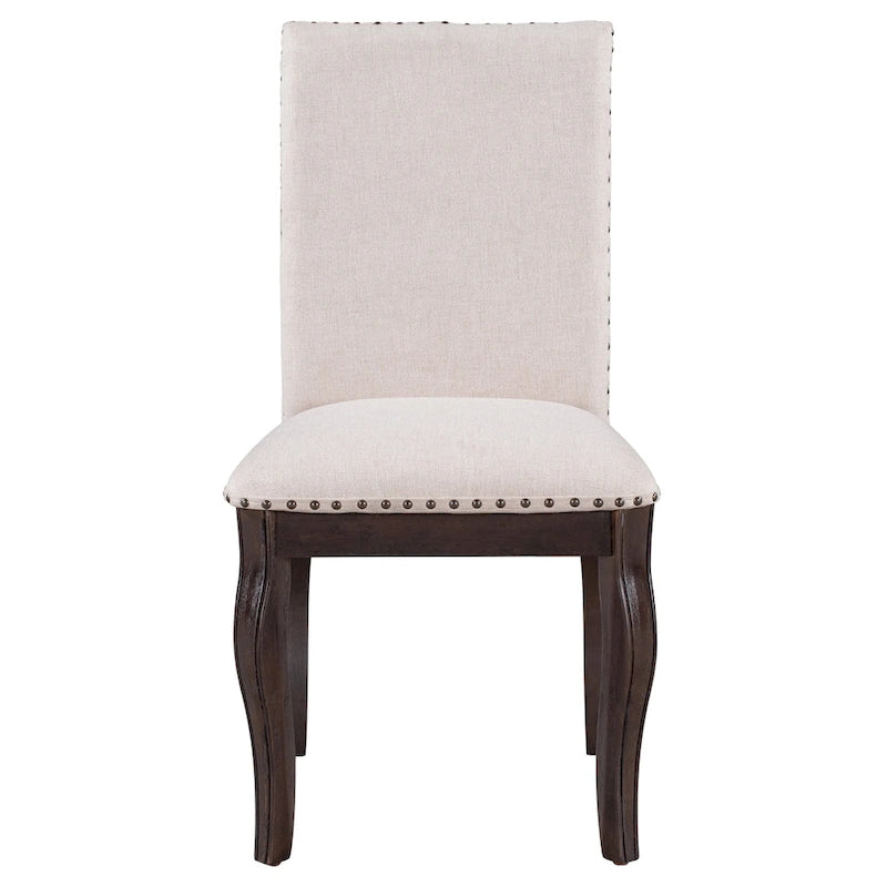 Lot de 4 chaises de salle à manger en bois expresso avec revêtement rembourré