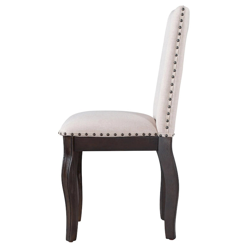 Lot de 4 chaises de salle à manger en bois expresso avec revêtement rembourré