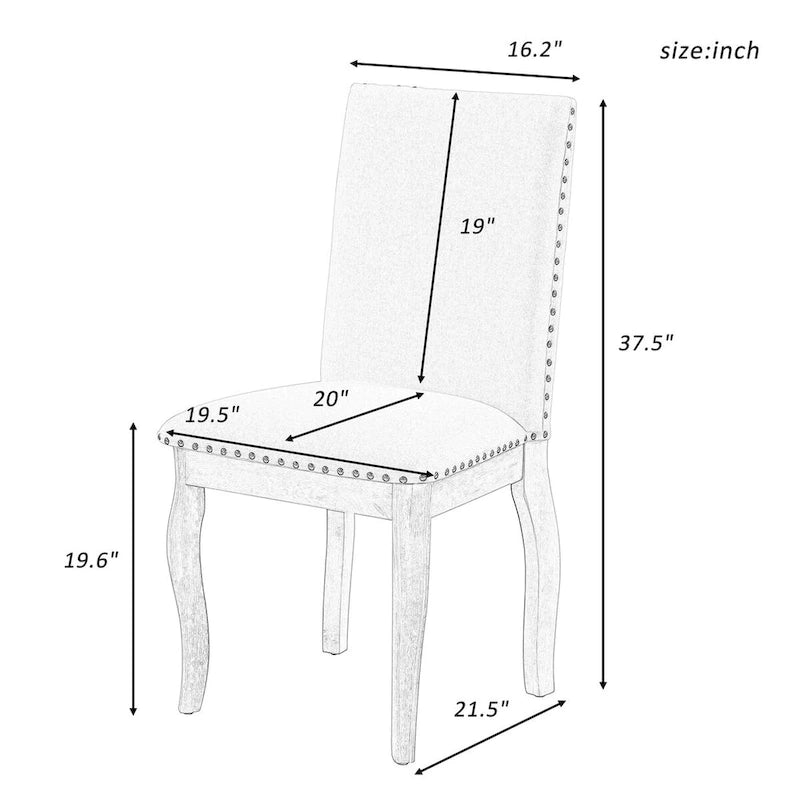 Lot de 4 chaises de salle à manger en bois expresso avec revêtement rembourré
